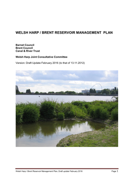 Welsh Harp Management Plan