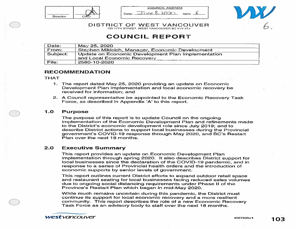 COUNCIL REPORT Westvancouver