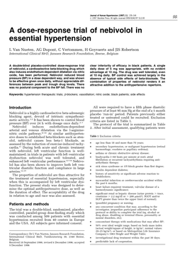 A Dose-Response Trial of Nebivolol in Essential Hypertension