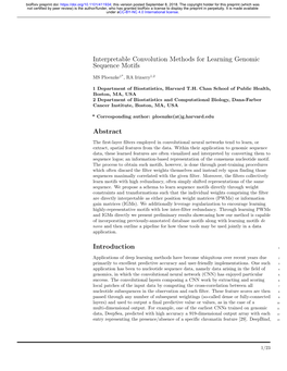 Interpretable Convolution Methods for Learning Genomic Sequence Motifs