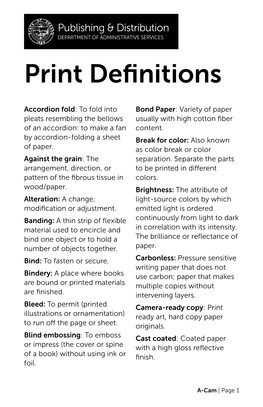 Print Definitions