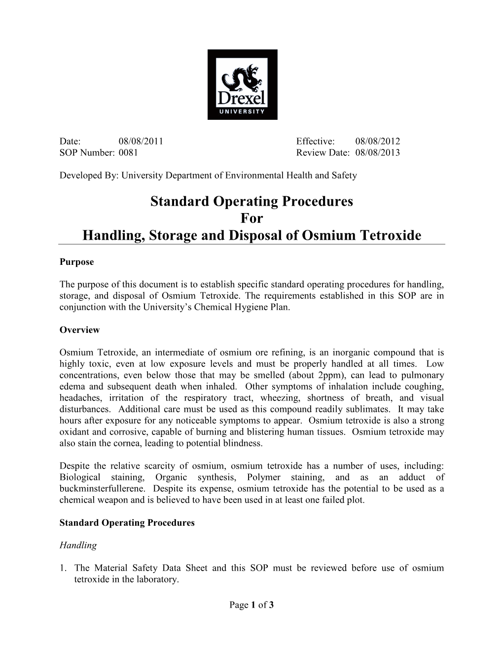 Osmium Tetroxide