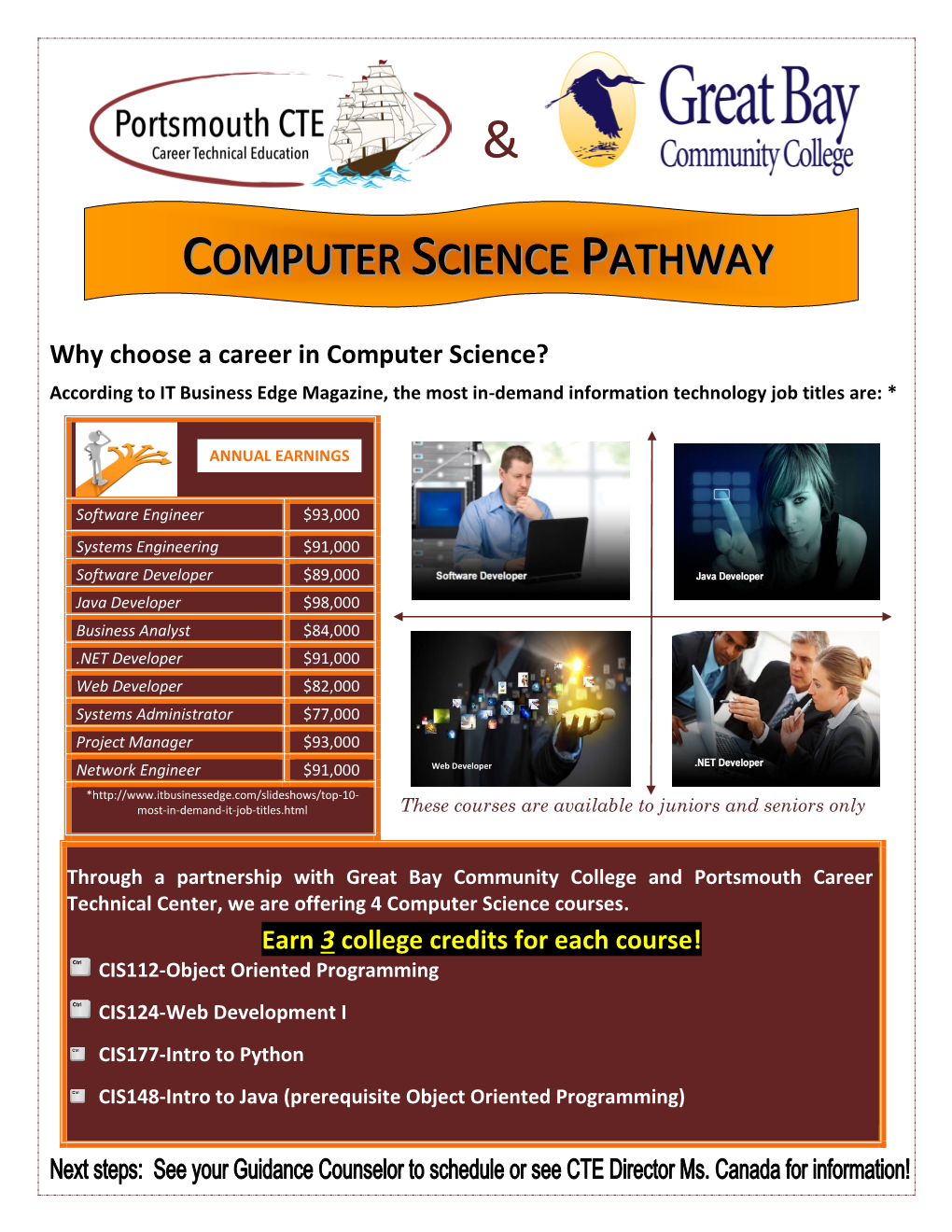 To Download the Computer Science Pathway Brochure