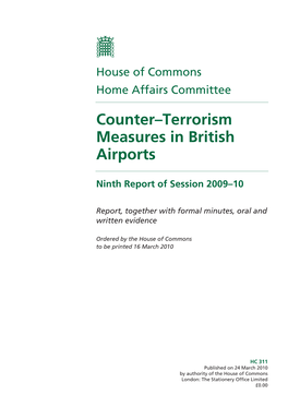 Counter-Terrorism Measures in British Airports 1