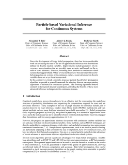 Particle-Based Variational Inference for Continuous Systems