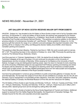 PRESS RELEASE H