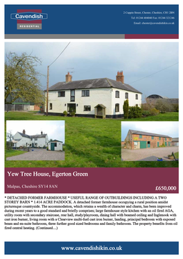 Yew Tree House, Egerton Green
