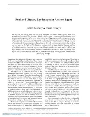 Real and Literary Landscapes in Ancient Egypt