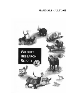 Wildlife Research Reports