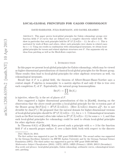 Local-Global Principles for Galois Cohomology