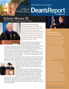 Edwin Meese III Delivers 2007 Commencement Address