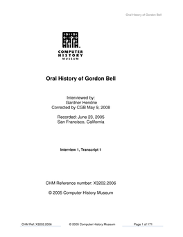 Oral History of Gordon Bell