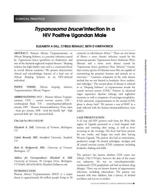 Trypanosoma Brucei Infection in a HIV Positive Ugandan Male