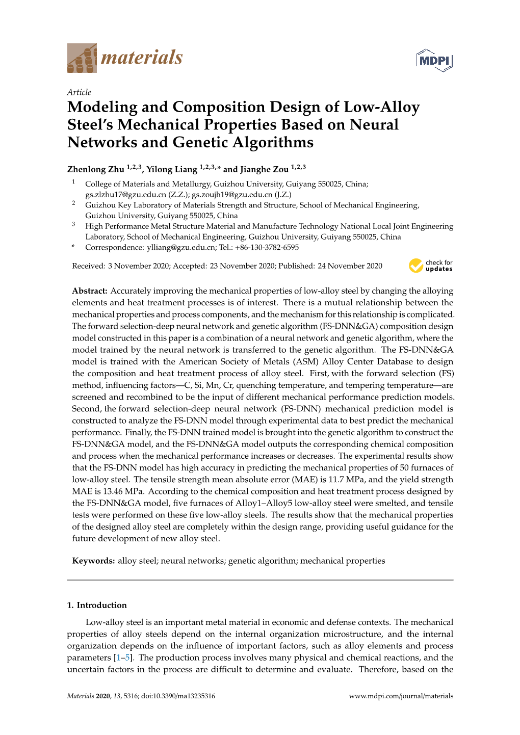 Modeling and Composition Design of Low-Alloy Steel's Mechanical