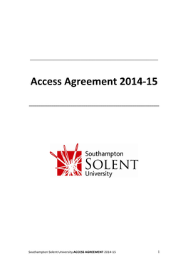 Access Agreement 2014-15