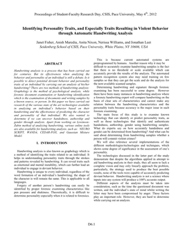 Identifying Personality Traits, and Especially Traits Resulting in Violent Behavior Through Automatic Handwriting Analysis