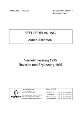 Seeuferplanung Zürich- Obersee 1997