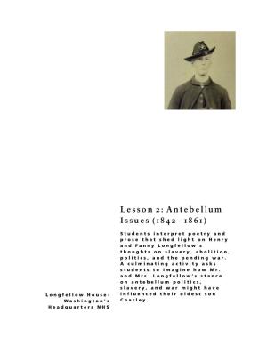 Lesson 2: Antebellum Issues (1842 - 1861)