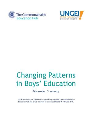 Changing Patterns in Boys' Educational Achievement: What Can We Do to Make Things Better?’