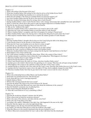 DRACULA STUDY GUIDE QUESTIONS Chapters