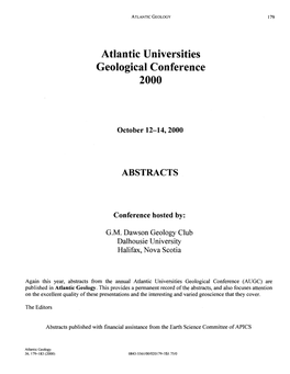 Atlantic Universities Geological Conference 2000
