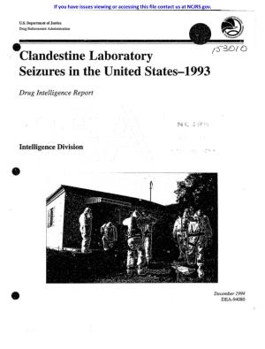 Clandestine Laboratory Seizures in Tile United States-1993