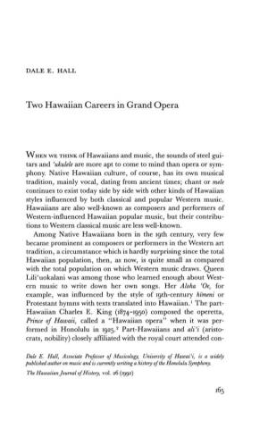 Two Hawaiian Careers in Grand Opera