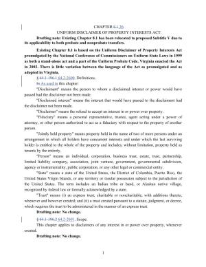 26. Uniform Disclaimer of Property Interests Act