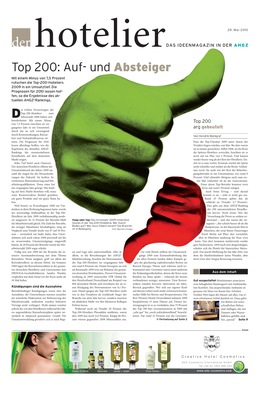 Top 200: Auf- Und Absteiger Mit Einem Minus Von 7,5 Prozent Rutschen Die Top-200-Hoteliers 2009 in Ein Umsatztief