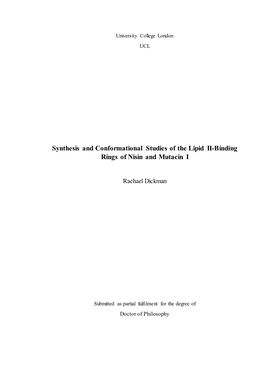 Synthesis and Conformational Studies of the Lipid II-Binding Rings of Nisin and Mutacin I