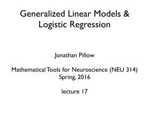Generalized Linear Models & Logistic Regression