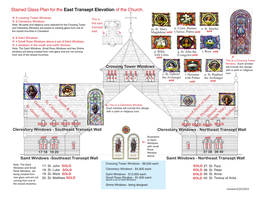 Stained Glass Plan for the East Transept Elevation of the Church