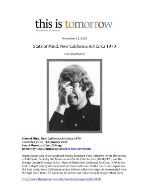 State of Mind: New California Art Circa 1970