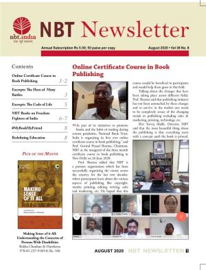Online Certificate Course in Book Publishing
