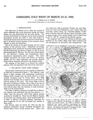 Damaging Cold Wave of March 23-31, 1955 C