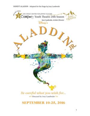 DISNEY's ALADDIN – Adapted for the Stage by Joey Landwehr 1