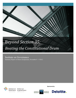Beyond Section 35: Beating the Constitutional Drum