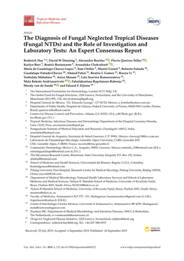 The Diagnosis of Fungal Neglected Tropical Diseases (Fungal Ntds) and the Role of Investigation and Laboratory Tests: an Expert Consensus Report