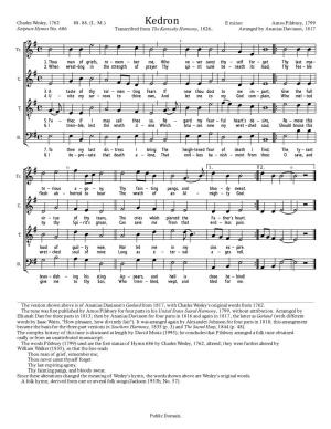 Kedron E Minor Amos Pilsbury, 1799 Scripture Hymns No
