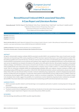 Benzylthiouracil-Induced ANCA-Associated Vasculitis: a Case Report and Literature Review