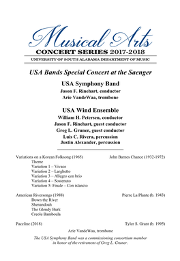 USA Bands Special Concert at the Saenger USA Symphony Band Jason F