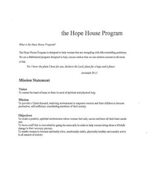 The Hope House Program