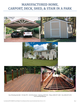 Manufactured Home and Carport, Deck, Shed, and Stairs