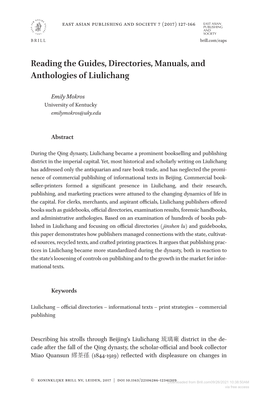 Downloaded1309 from Brill.Com09/26/2021 10:38:50AM Via Free Access 128 Mokros the Environment of the District