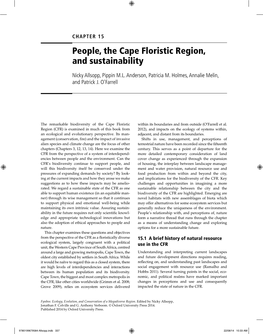 People, the Cape Floristic Region, and Sustainability