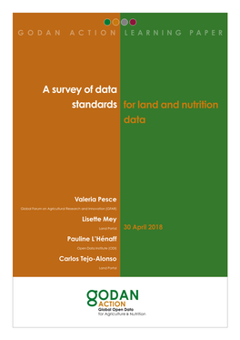 A Survey of Data Standards for Land and Nutrition Data