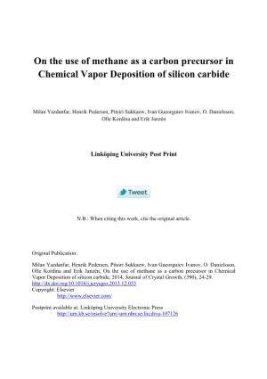 On the Use of Methane As a Carbon Precursor in Chemical Vapor Deposition of Silicon Carbide