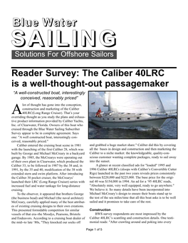 Boat Test: Blue Water Sailing Caliber 40