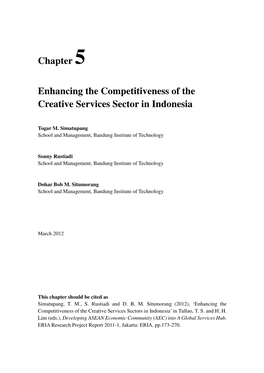 Chapter 5 Enhancing the Competitiveness of the Creative