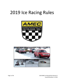 2019 Ice Racing Rules